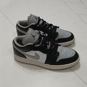 Jordan Black and Gray Athletic Shoes
